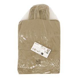 Bolsa de Papel Kraft con Asas Rizadas 80 g/m² 22+10x28cm (250 Uds)