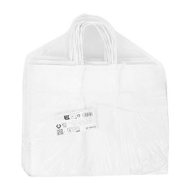 Bolsa de Papel Blanca con Asas Rizadas 80 g/m² 32+16x26cm (25 Uds)