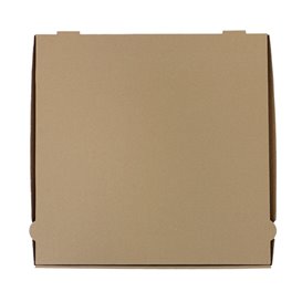 Caja de Cartón para Pizza Kraft 33x33x4cm (100 Uds)