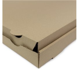 Caja de Cartón para Pizza Kraft 33x33x4cm (100 Uds)