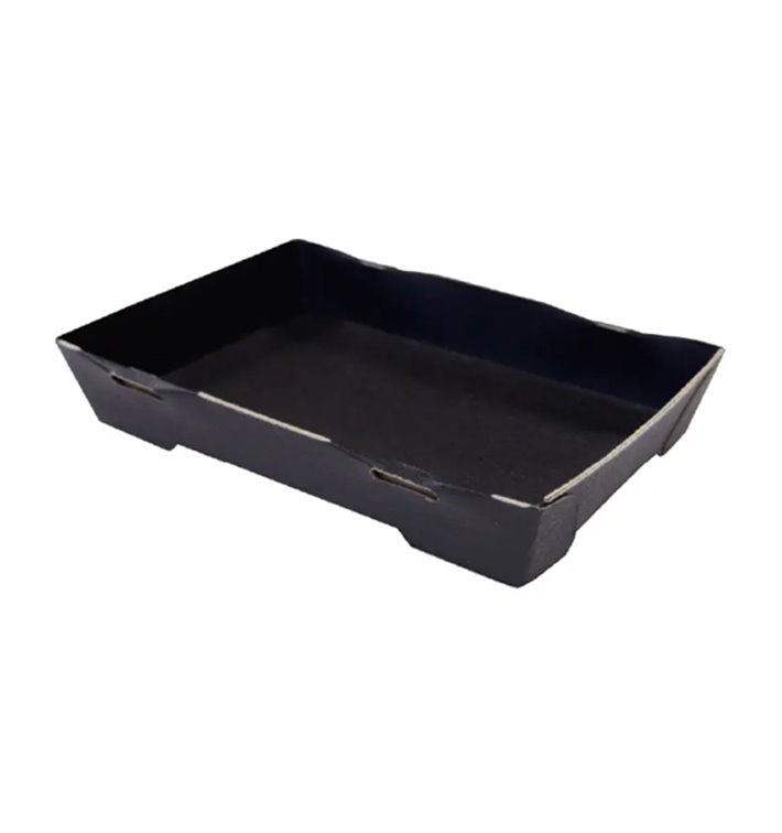 Envase para Sushi de Cartón Negro 12x6,2cm (12 Uds)