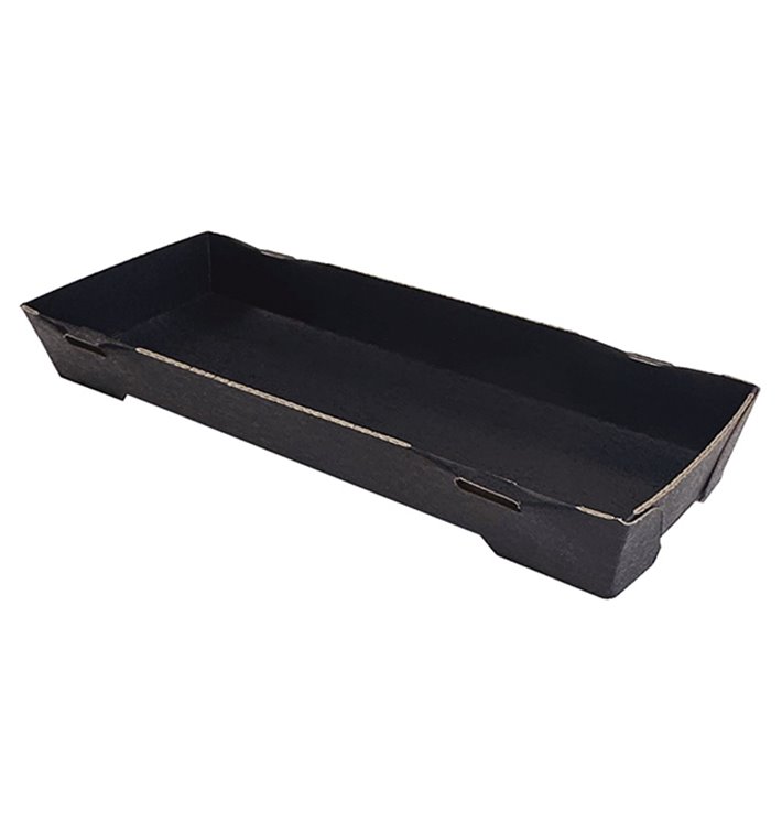 Envase para Sushi de Cartón Negro 22x9cm (600 Uds)