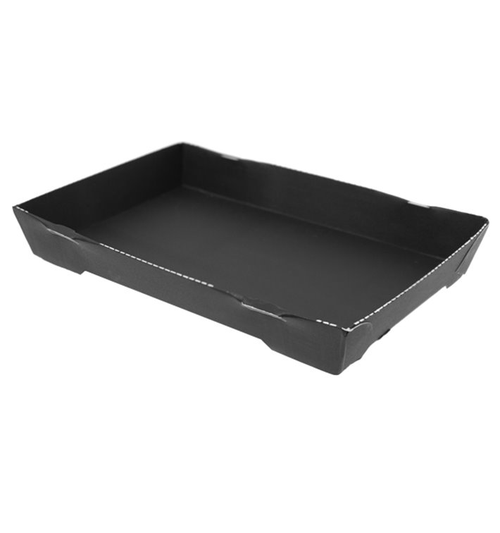 Envase para Sushi de Cartón Negro 18,5x10,2cm (600 Uds)