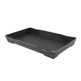 Envase para Sushi de Cartón Negro 21,5x13,5cm (600 Uds)