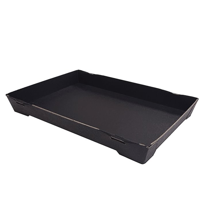 Envase para Sushi de Cartón Negro 23,5x16cm (600 Uds)