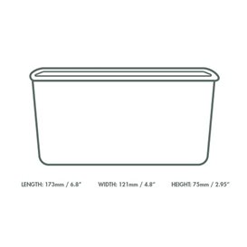 Envase Rectangular Negro 1000 ml 17,3x12,1x7,1cm (50 Uds)