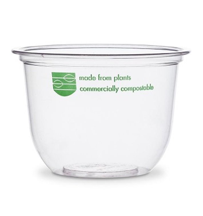 Tarrina Compostable PLA Transparente 250ml (1000 Uds)