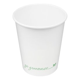 Vaso de Cartón ''Go Green'' Blanco 8Oz/240ml Ø8,0cm (50 Uds)