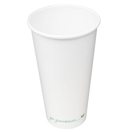 Vaso de Cartón ''Go Green'' Blanco 20Oz/600ml Ø9,0cm (50 Uds)
