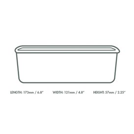 Envase Rectangular Negro 750 ml 17,3x12,1x5,7cm (300 Uds)