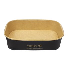 Envase Rectangular Negro 500 ml 17,3x12,1x4,3cm (50 Uds)