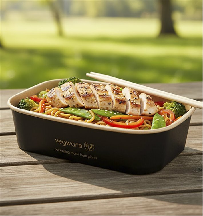 Envase Rectangular Negro 500 ml 17,3x12,1x4,3cm (50 Uds)