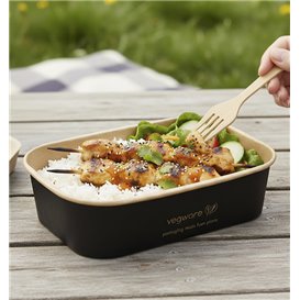 Envase Rectangular Negro 500 ml 17,3x12,1x4,3cm (50 Uds)