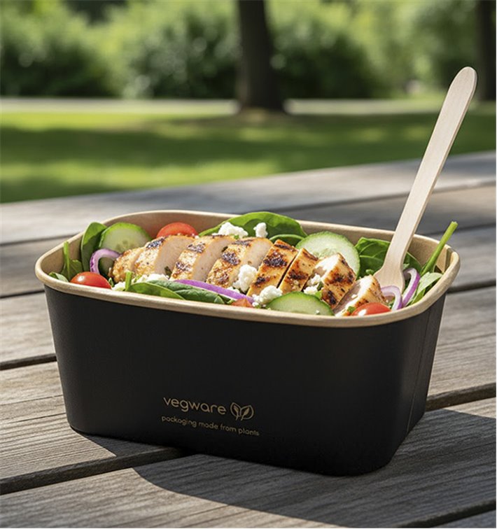 Envase Rectangular Negro 1000 ml 17,3x12,1x7,1cm (50 Uds)