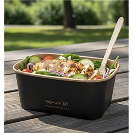 Envase Rectangular Negro 1000 ml 17,3x12,1x7,1cm (300 Uds)