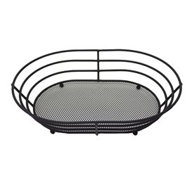 Cesta Ovalada de Acero Negro 280x205x57mm (1 Ud)