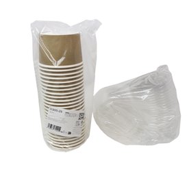 Tarrina de Cartón Kraft con Tapa PP 473ml Ø11cm (500 Uds)
