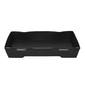 Envase para Sushi de Cartón Negro 16,5x11,5cm (50 Uds)