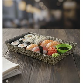 Envase para Sushi de Cartón ''Waves'' 16,5x11,5cm (400 Uds)