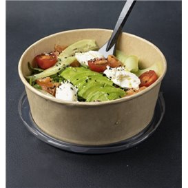 Tarrina de Cartón Kraft con Tapa PP 1140ml Ø18cm (25 Uds)