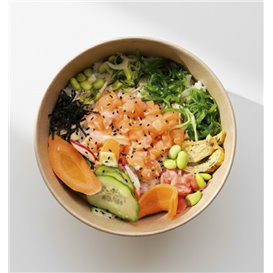 Tarrina Cartón Kraft-Kraft con Tapa RPET 1140ml Ø18cm (25 Uds)