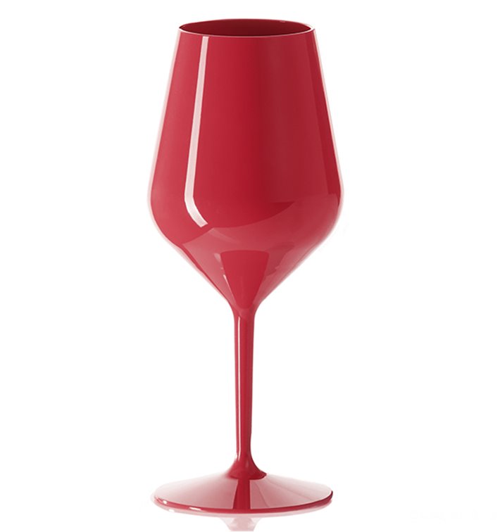 Copa Reutilizable Durable Tritán Roja para Vino 470ml (1 Ud)