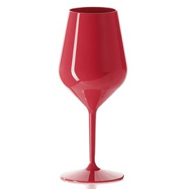Copa Reutilizable Durable Tritán Roja para Vino 470ml (6 Ud)