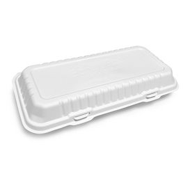 Envase MenuBox Caña Azúcar Blanco 32,4x15,3x6cm (50 Uds)