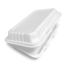 Envase MenuBox Caña Azúcar Blanco 25,5x15,5x6cm (50 Uds)