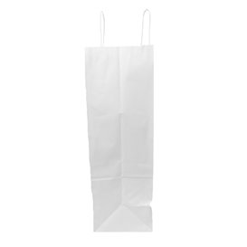 Bolsa Papel Kraft Blanca con Asas 110g/m² 42+16x49cm (25 Uds)