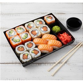Envase para Sushi de Cartón Negro 26x19cm (200 Uds)