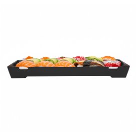 Envase para Sushi de Cartón Negro 26x19cm (200 Uds)