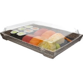 Tapa para Envase de Sushi rPET 26x19cm (200 Uds)