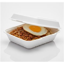 Envase MenuBox Caña Azúcar Blanco 20x16x7cm (250 Uds)