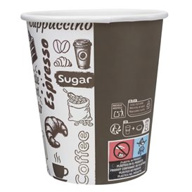 Vaso de Cartón ''Coffee Time'' 8Oz/240ml Ø8,0cm (1.000 Uds)