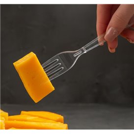 Tenedor Reutilizable PS Transparente 18cm (480 Uds)