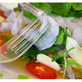 Tenedor Reutilizable PS Transparente 18cm (20 Uds)