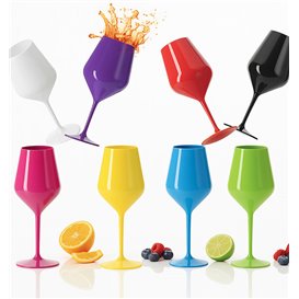 Copa Reutilizable Durable Tritán Morada para Vino 470ml (1 Ud)