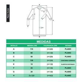 Bata Industrial TST PP Con Velcro Sin Bolsillo Azul XL 35gr (1 Ud)