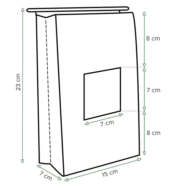 Bolsa SOS Blanca con Cierre y Ventana 15+7x23cm (50 Uds)