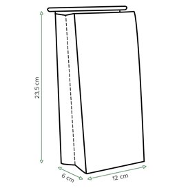 Bolsa Papel SOS y Ventana Expositora BOPP con Cierre 12+6x23,5cm (1000 Uds)