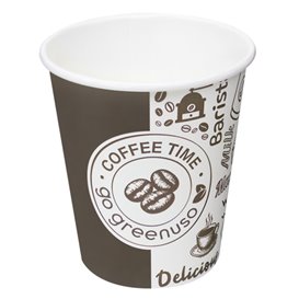 Vaso de Cartón ''Coffee Time'' 8Oz/240ml Ø8,0cm (1000 Uds)
