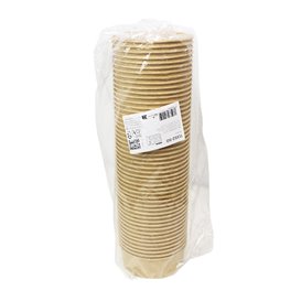 Tarrina Cartón Kraft-Kraft con Tapa RPET 550ml Ø14cm (250 Uds)
