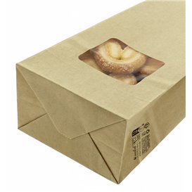 Bolsa SOS Kraft con Cierre y Ventana 9+6x26cm (50 Uds)