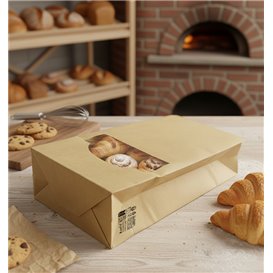 Bolsa SOS Kraft con Cierre y Ventana 12+6x23,5cm (1000 Uds)