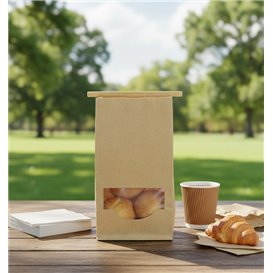 Bolsa SOS Kraft con Cierre y Ventana 12+6x23,5cm (50 Uds)