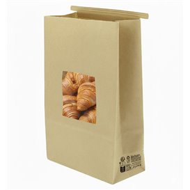 Bolsa SOS Kraft con Cierre y Ventana 15+7x23cm (50 Uds)