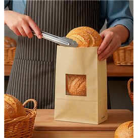 Bolsa SOS Kraft con Cierre y Ventana 15+7x23cm (50 Uds)