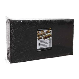Bandeja Reutilizable PS Imitación Pizarra 30x15,8cm (10 Uds)