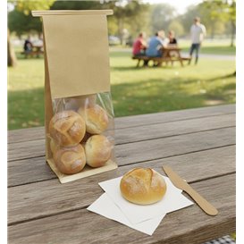 Bolsa Papel SOS y Ventana Expositora BOPP con Cierre 9+6x26cm (50 Uds)